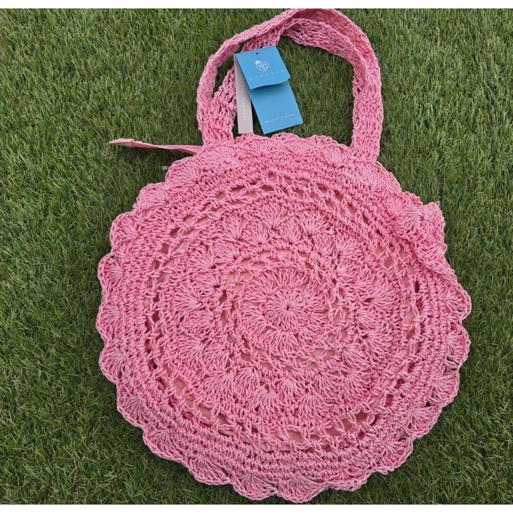 Kiss Sea Shoreline Collection Pink Hobo Tote Purse Zip Close NWT
